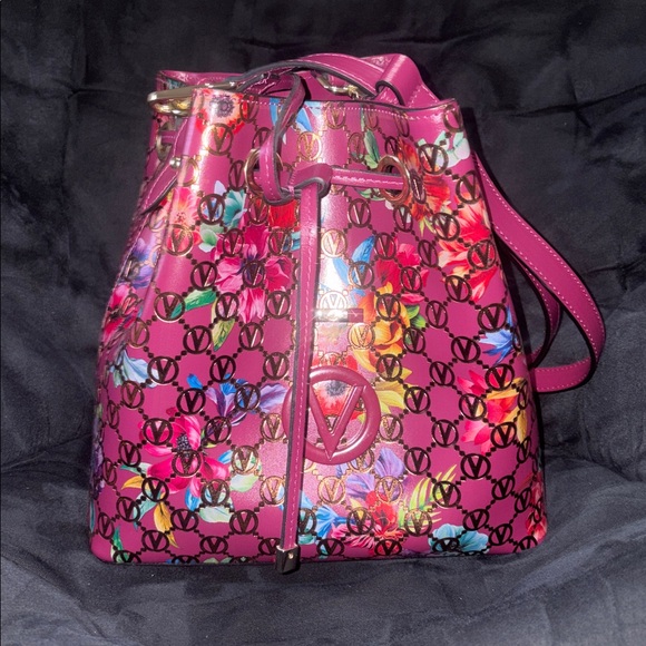 Valentino by Mario Valentino Monogram Leather Bucket Bag - Picture 2 of 16